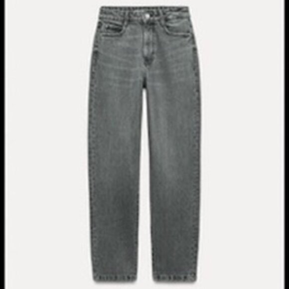 ZARA High-Waist Mom Fit Jeans – Gray Wash – Size 36 (US 4) 🩶 - Picture 3 of 9